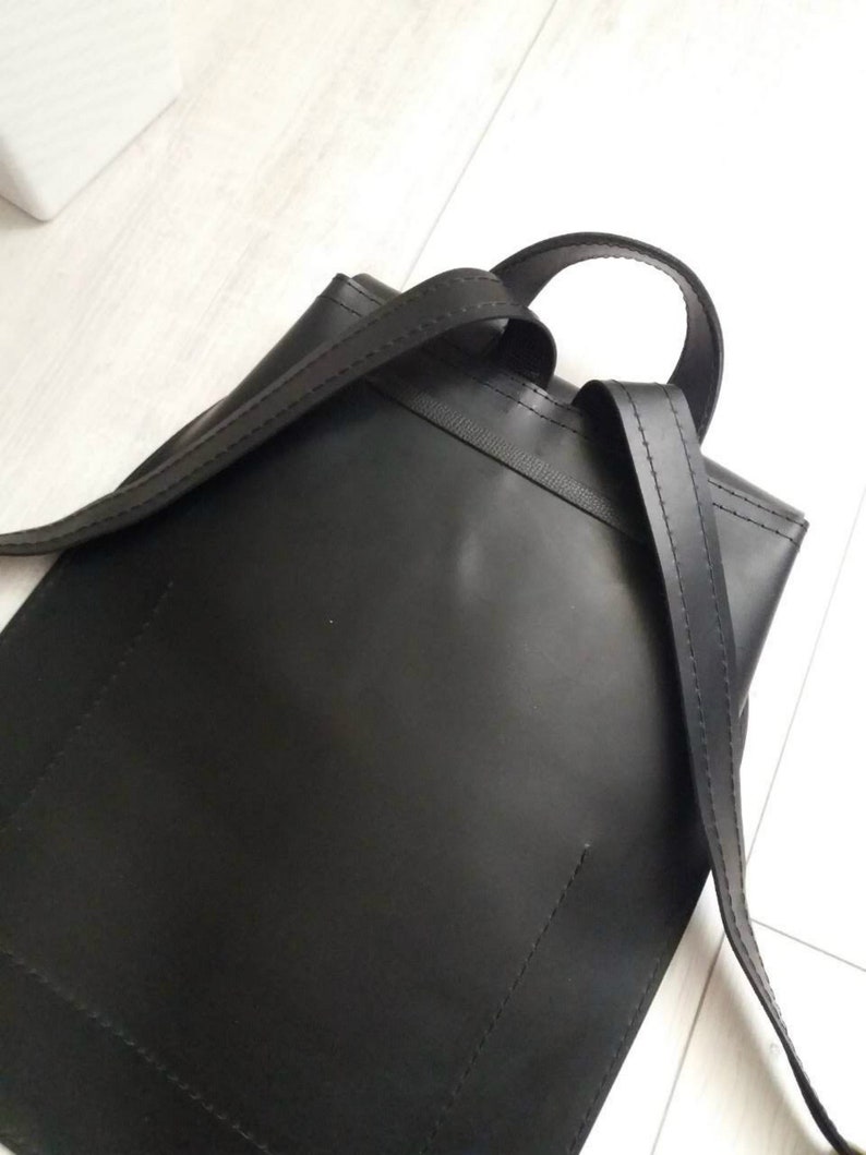 Black Leather Backpack Women Laptop Leather Tote Bag Shoulder Etsy