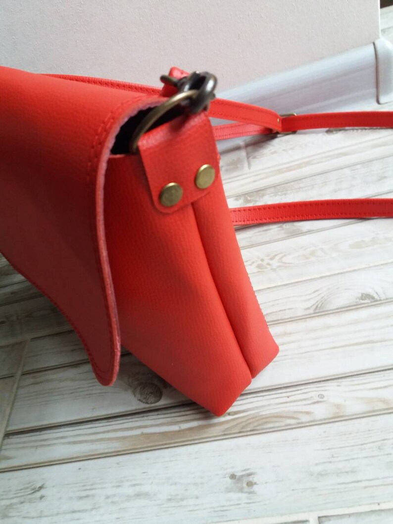 Red Leather Crossbody Bag Handmade Leather Crossbody Bag Small Etsy