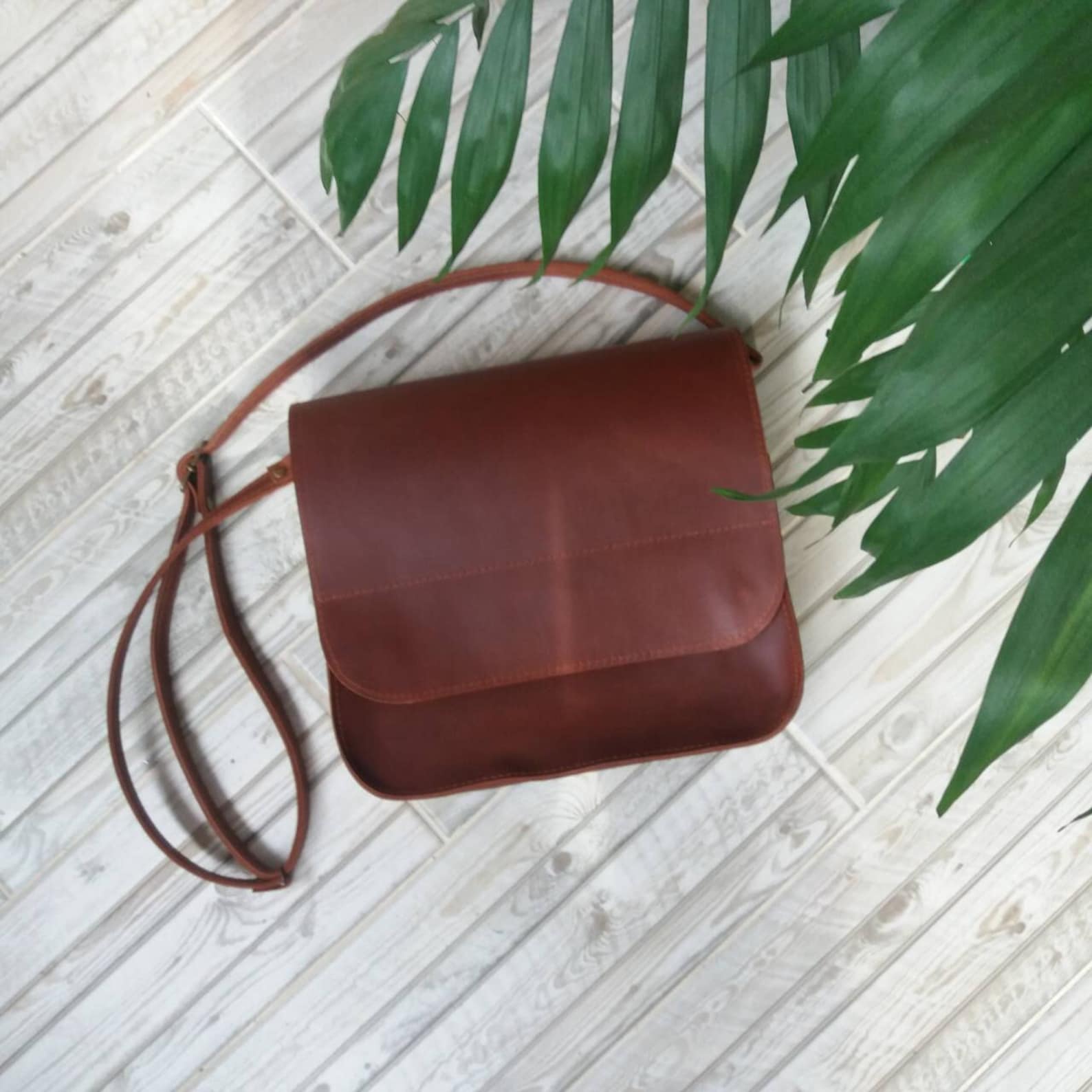 Brown Leather Crossbody Bag Handmade Small Whiskey Leather Etsy