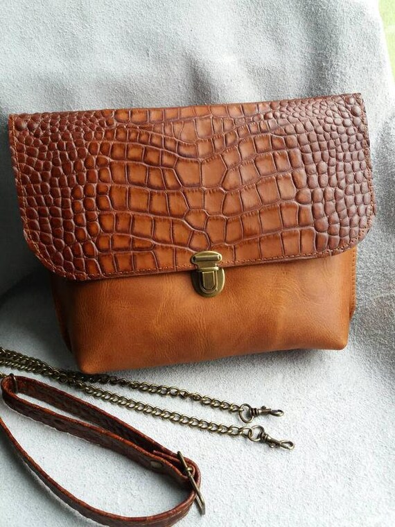 Leather Shoulder Bag Brown Leather Crossbody Bag Handmade | Etsy