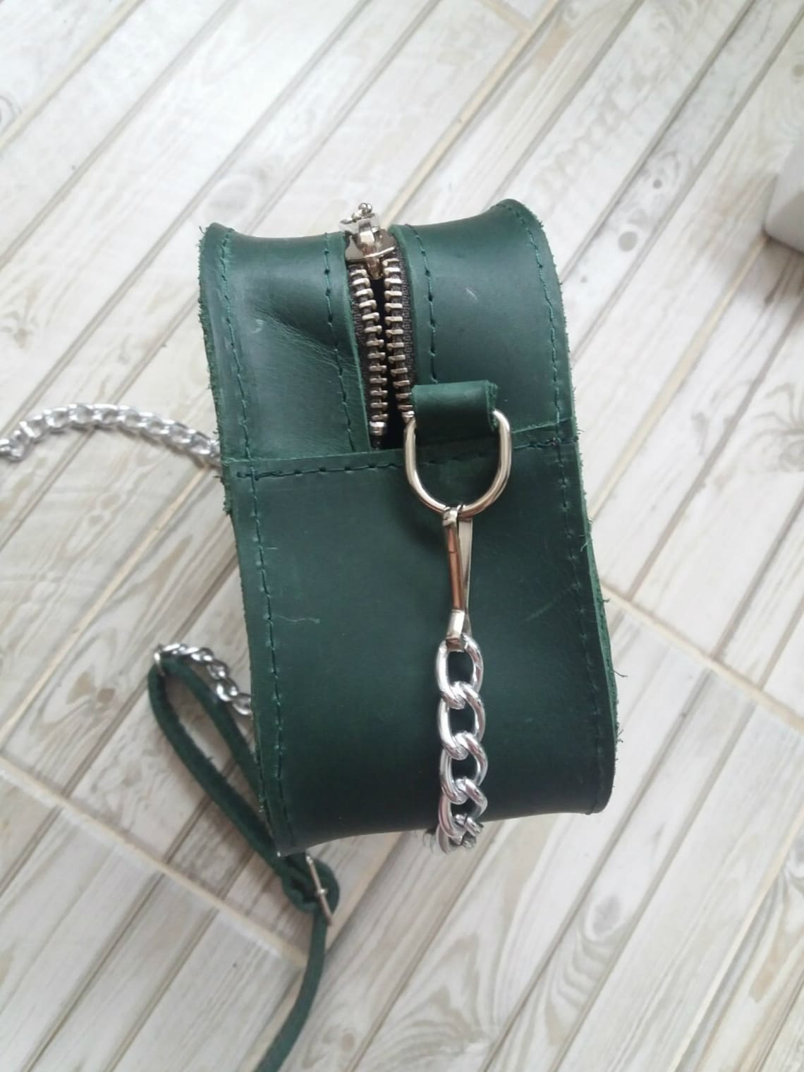 Leather shoulder bag Green Leather Crossbody Bag Handmade Etsy