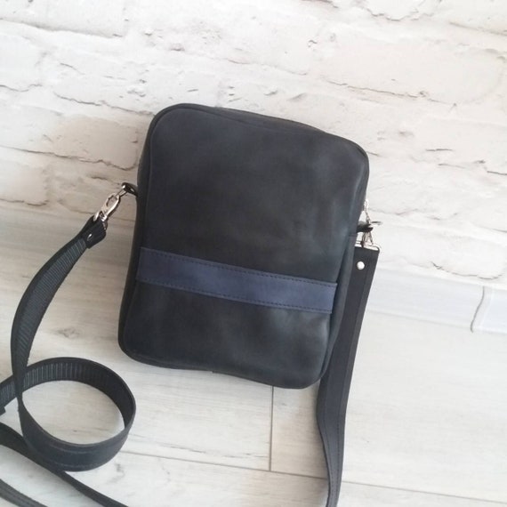 black leather satchel purse
