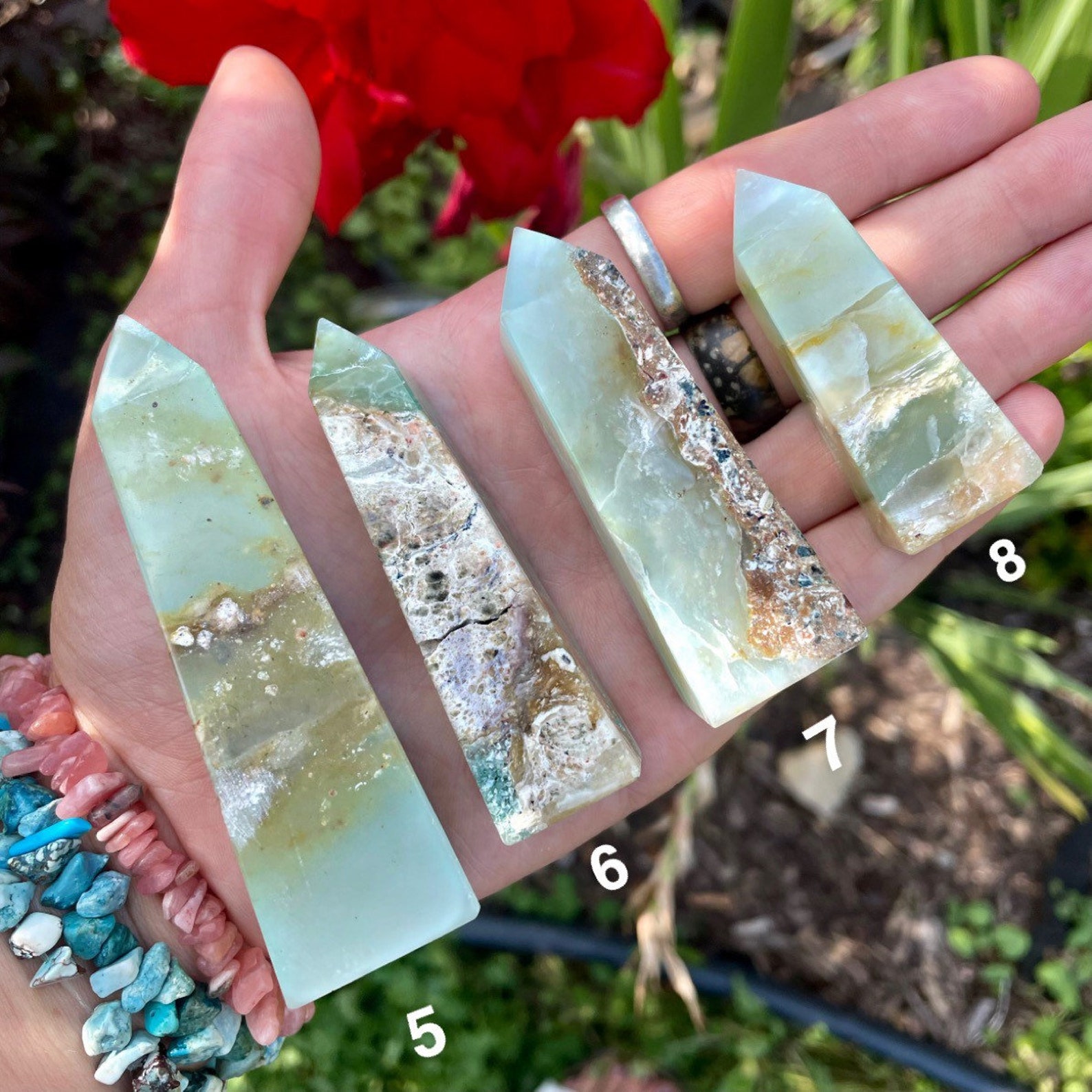 Blue Andean Opal Points Etsy