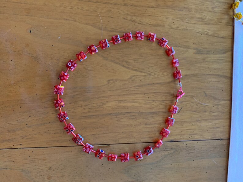 Red millefori necklace
