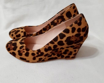cheetah print wedge heels