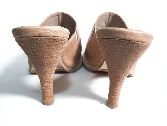 SZ 8M\Vintage Women's Nine West Light Tan Mules - image 5