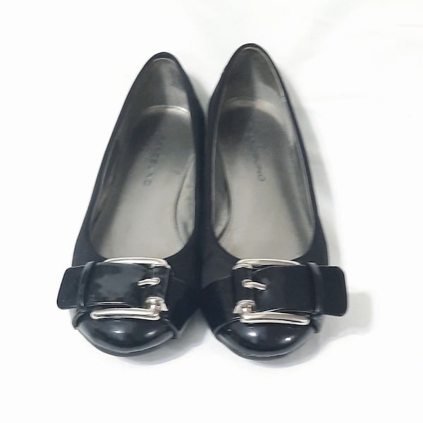 SZ 7.5M\Vintage Women's Bandolino Black with Buckles Flats