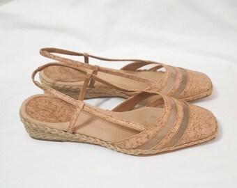 SZ  8M\Vintage WOMEN'S Lite Stride Tan Cork Shoes