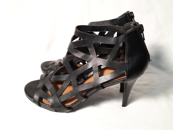 Sz 8.5mvintage Women s Fergalicious Black Dressy Sandals Heels Etsy
