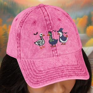 Embroidered Silly Goose Hat Halloween Skeleton Goose Spooky Season Geese Halloween Costume Vintage Cap Spooky Goosey Funny Fall Goose