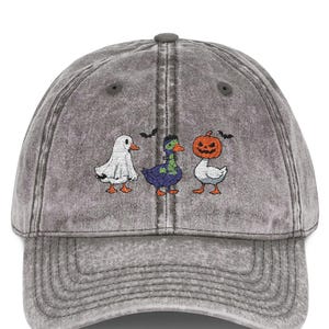 Embroidered Silly Goose Hat Halloween Ghost Goose Spooky Season Geese Halloween Costume Vintage Cap Spooky Goosey Funny Fall Goose club