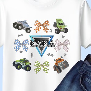 Monster Truck Coquette Mama digitale download Monster Jam geruit ontwerp PNG Crushing Motherhood afbeelding 6