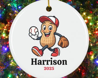 Personalized Baseball Ballpark Foods Series Ornament for baseball player stocking stuffer gift for team swag bag t-ball gift for coach