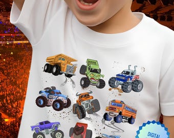 Monster Truck PNG jongensontwerp png monsterjam jarige digitaal ontwerp voor sublimatie cadeau voor jongen moeder van feestvarken shirt trucks