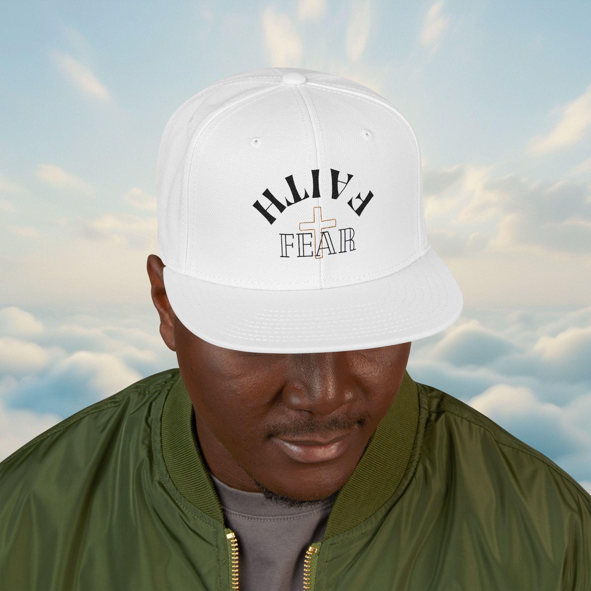 OTTO Red and White Embroidered \'Faith Over Fear\' Trucker Hat FAITH over fear Embroidered Hat – Southern N Savvy main image 3