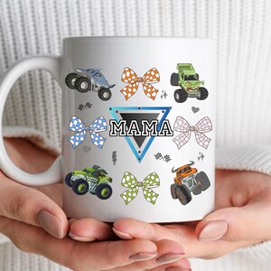 Monster Truck Coquette Mama digitale download Monster Jam geruit ontwerp PNG Crushing Motherhood afbeelding 5