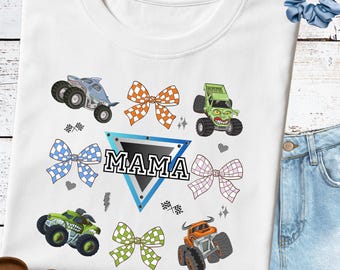 Monster Truck Coquette Mama Digital Download Monster Jam kratkowany wzór PNG Crushing Motherhood