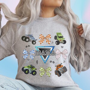 Monster Truck Coquette Mama digitale download Monster Jam geruit ontwerp PNG Crushing Motherhood afbeelding 3