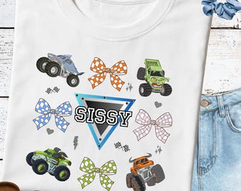 Monster Jam SISSY coquette monstertruck png geblokte vlag digitale download