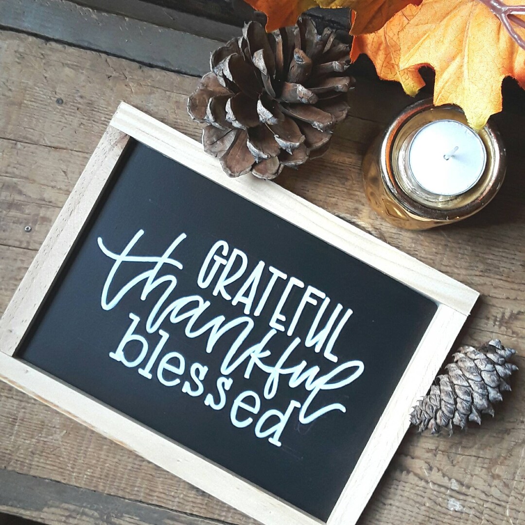 Fall Sign | Small Chalkboard Sign | Fall Decor | Grateful Thankful ...