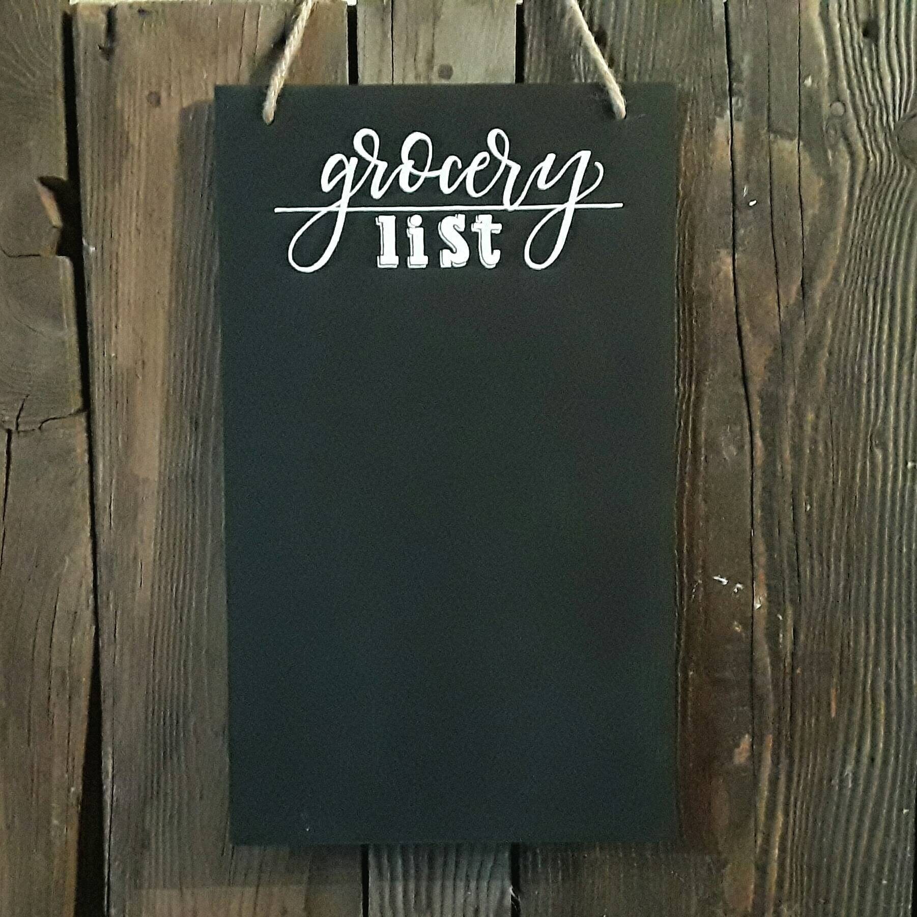 Kitchen Chalkboard Grocery List Farmhouse Decor Hand Etsy