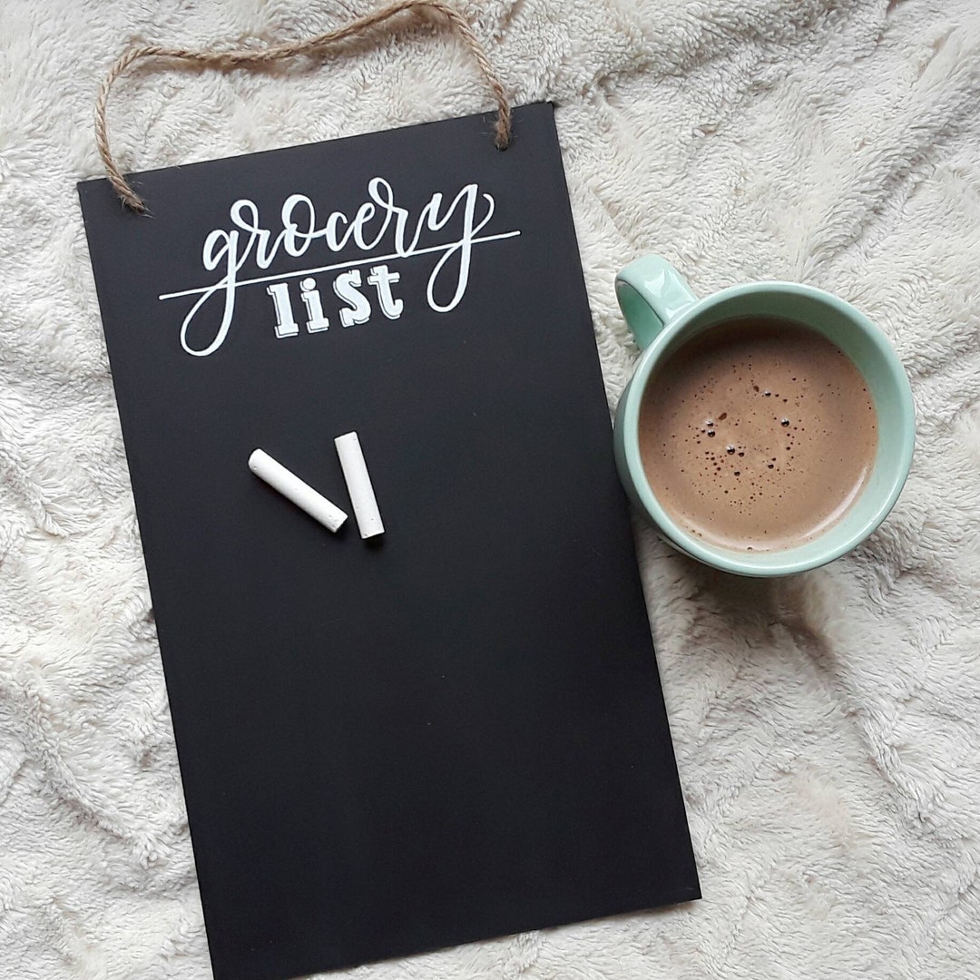 Kitchen Chalkboard Grocery List Farmhouse Decor Hand Lettered Sign