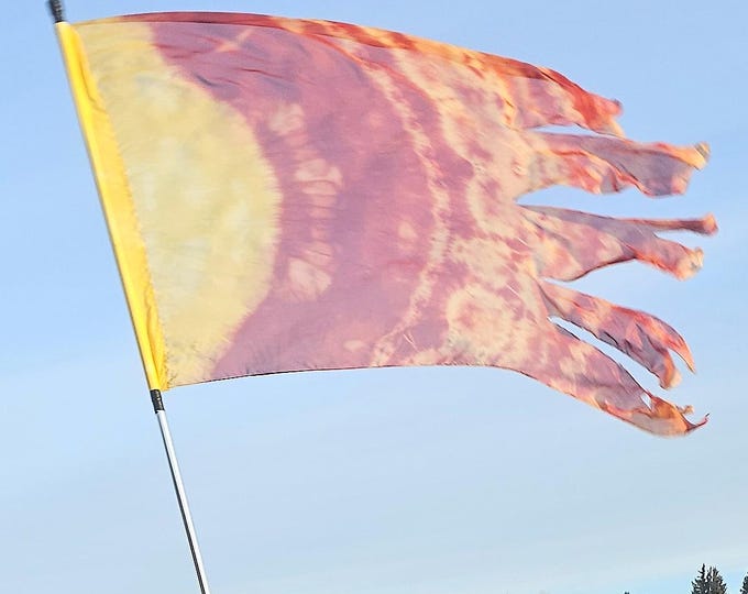 The Fire - Color Guard Hand Dyed Flag - No Pole Included - ONE FLAG