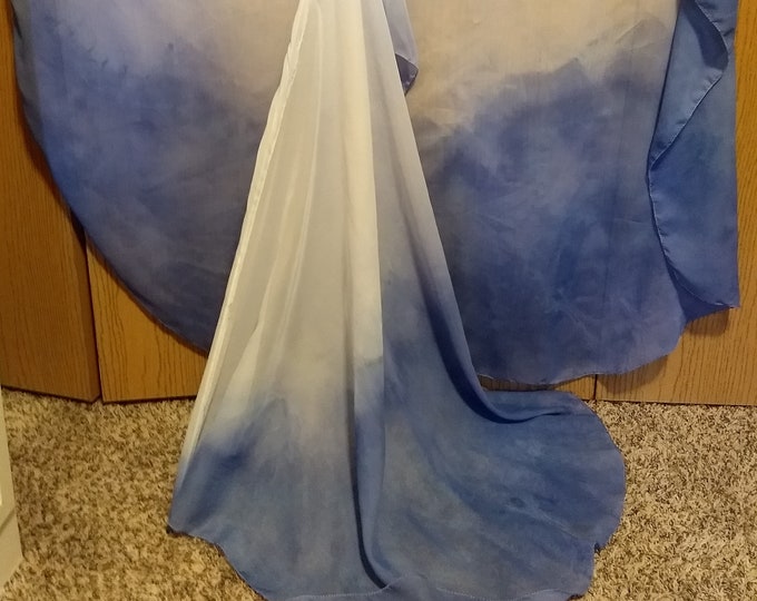 READY TO SHIP - Worship Flags, Dance Flags, Praise Flags, Angel Wings, Hand Dyed - Deep Calls to Deep