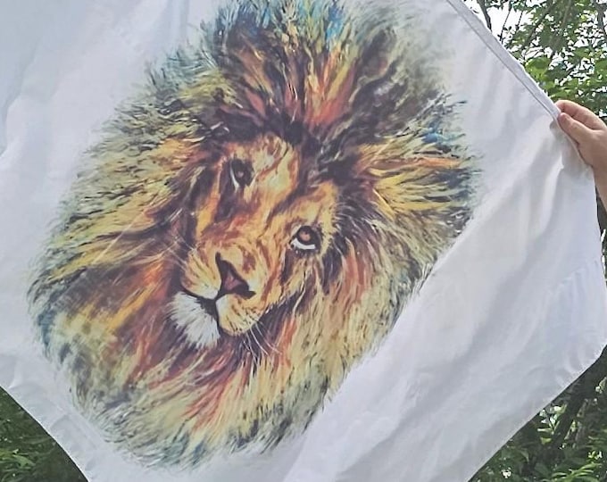 DISCOUNTED Miss Print - Child Size - Lion of Judah - Worship Flag, Dance Flag, Praise Flag