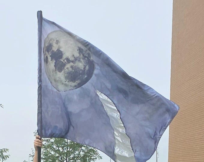 MoonBeam - Color Guard Hand Dyed/Printed Flag - No Pole Included - ONE FLAG