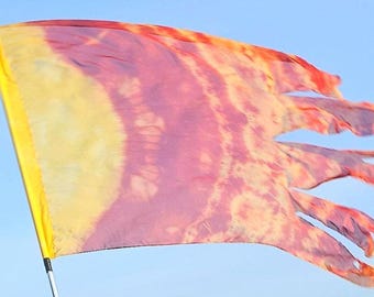 The Fire - Color Guard Hand Dyed Flag - No Pole Included - ONE FLAG