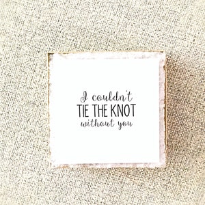 Ik zou de knoop niet kunnen doorhakken zonder jou, bruidsmeisjesvoorstel, roségoud, de knoop doorhakken, armbandkaart, knooparmband
