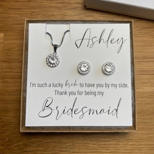 Obrigado por ser minha dama de honra, brinco de diamante, brinco cz, joias de zircônia cúbica, presente de agradecimento para dama de honra, sem níquel