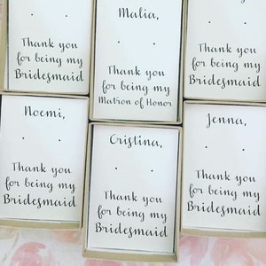 Thank you for being my bridesmaid, custom personalized bridesmaid proposal, earring card, kraft jewelry box, bridesmaid gift, tie the knot