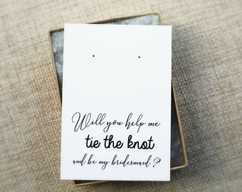 Will you be my bridesmaid card, Thank you for being my bridesmaid, bridesmaid proposal, rose gold, bridesmaid gift, tie the knot