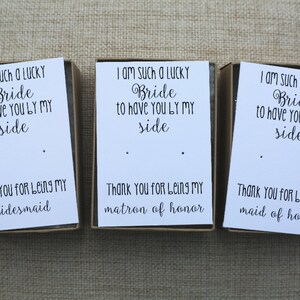 Gracias por ser mi dama de honor, novia afortunada a mi lado, gracias por ser mi dama de honor, regalo de dama de honor, casarse, caja de joyería kraft