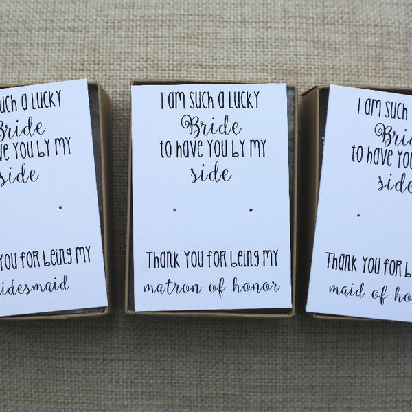 Thank you for being my bridesmaid, lucky bride by my side, rose gold, thank you for being my bridesmaid, bridesmaid gift, tie the knot 2"x3"