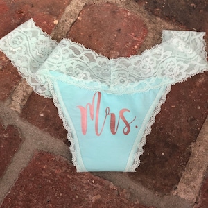 Bride Panty | Mrs. Thong | Bridal Shower Gift | Bachelorette Party Panty | something blue panty | mrs. underwear, something blue underwear
