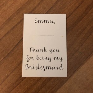 Thank you for being my bridesmaid, custom personalized bridesmaid proposal, earring card, kraft jewelry box, bridesmaid gift, tie the knot image 7