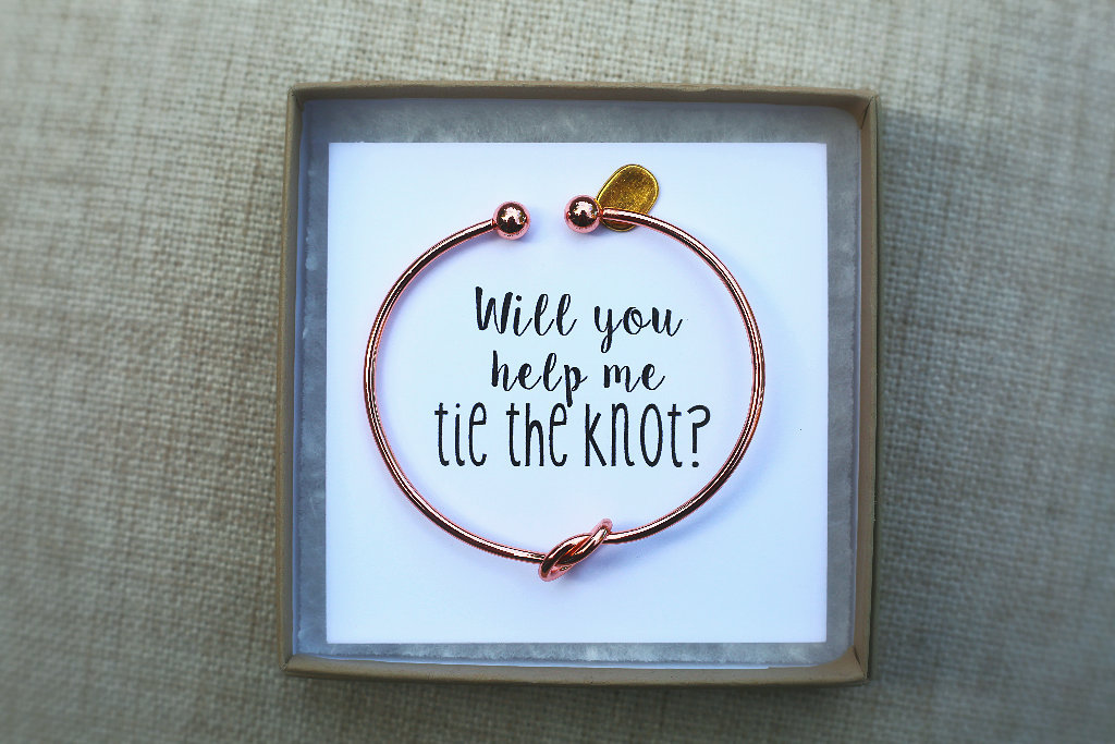 Will you help me tie the knot bridesmaid proposal rose | Etsy