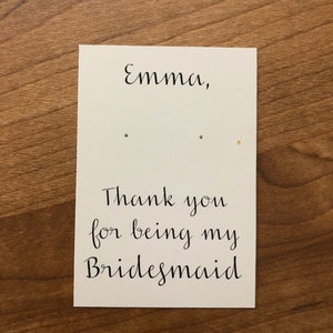 Thank you for being my bridesmaid, custom personalized bridesmaid proposal, earring card, kraft jewelry box, bridesmaid gift, tie the knot image 8