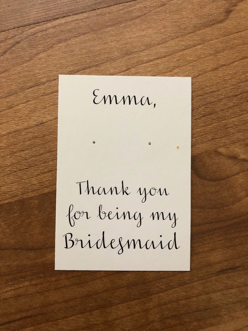 Thank you for being my bridesmaid, custom personalized bridesmaid proposal, earring card, kraft jewelry box, bridesmaid gift, tie the knot image 8