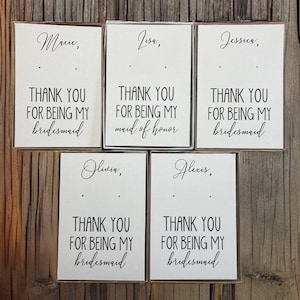 Gracias por ser mi dama de honor, propuesta de dama de honor personalizada, tarjeta para pendientes, caja de joyería kraft, regalo de dama de honor, casarse
