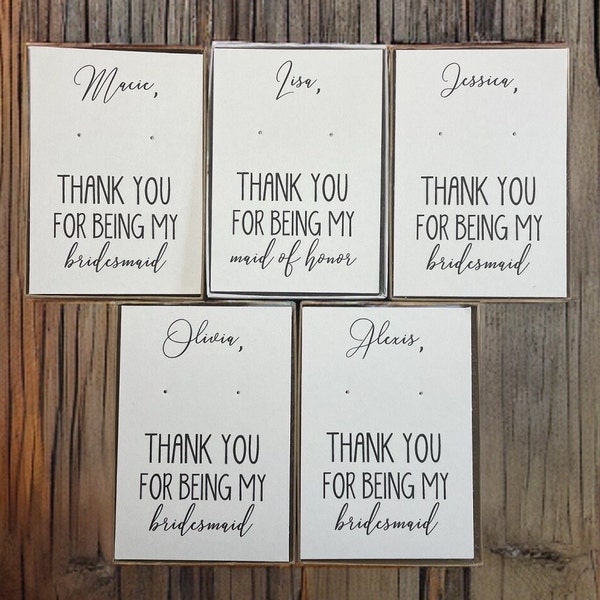 Thank you for being my bridesmaid, custom personalized bridesmaid proposal, earring card, kraft jewelry box, bridesmaid gift, tie the knot