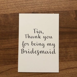 Thank you for being my bridesmaid, custom personalized bridesmaid proposal, earring card, kraft jewelry box, bridesmaid gift, tie the knot image 6