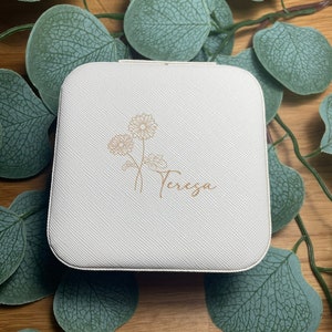 Personalized jewelry box Custom Jewelry Boxes Bridesmaid Jewelry Box Travel Jewelry Case, Valentines day gift ,Custom Name Jewelry box