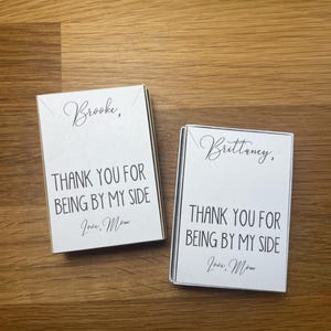 Bedankt dat je mijn bruidsmeisje bent, op maat gemaakt gepersonaliseerd bruidsmeisjesvoorstel, oorbelkaart, kraft-sieradendoos, bruidsmeisjescadeau, knoop in het huwelijksbootje