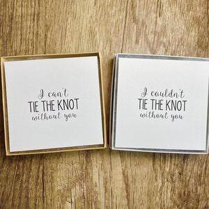 I couldnt tie the knot without you, bridesmaid proposal, kraft jewelry box, tie the knot, bracelet card, knot bracelet, bracelet card zdjęcie 1