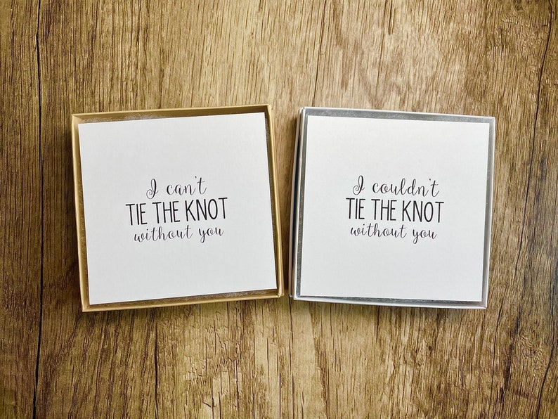 I couldnt tie the knot without you, bridesmaid proposal, kraft jewelry box, tie the knot, bracelet card, knot bracelet, bracelet card zdjęcie 1