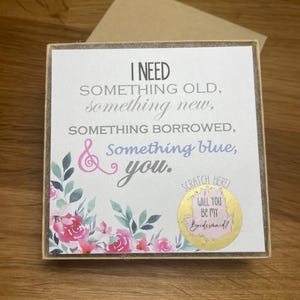 Gratta e vinci, Vuoi essere la mia damigella d'onore? Non posso fare il grande passo senza di te, proposta di matrimonio, qualcosa di vecchio qualcosa di nuovo biglietto